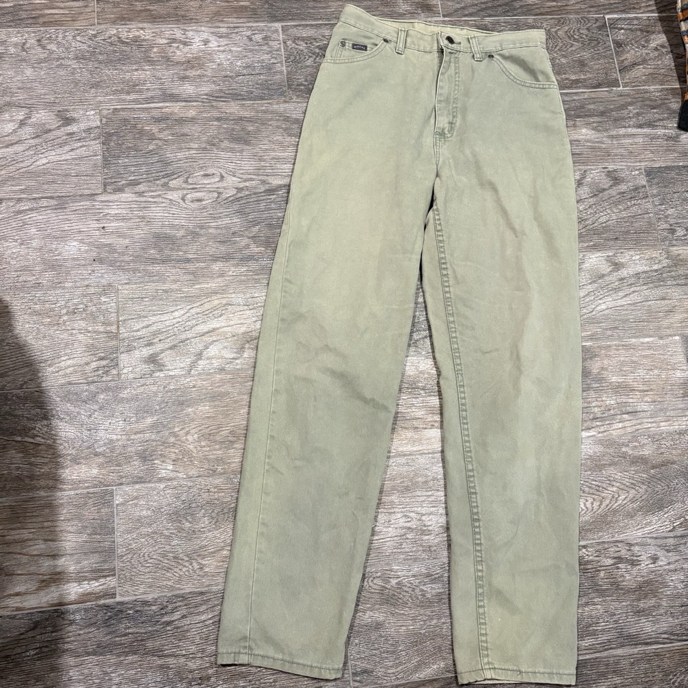 Vintage 90s Lee Women's Sz 10/ 29 Green High Rise Tapered Leg Mom Jeans